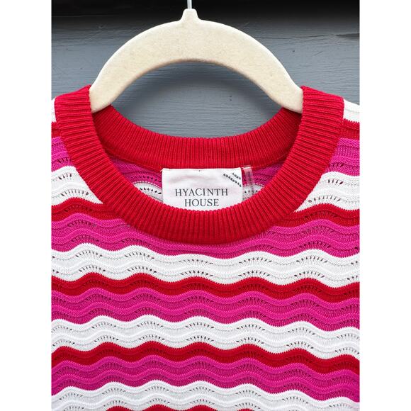 HYACINTH HOUSE Ruby Wavy Stripe Callie Crewneck sweater Medium M - Picture 6 of 8